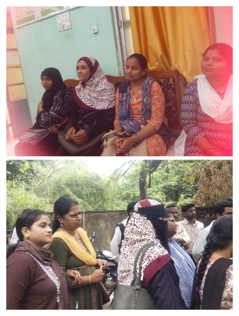 Protest and Foot March by Community Health Officers’ Union, Kalaburagi District — demanding release of pending Arrears, Bonus, Increment, Incentives, Salary, and payments of Group-D staff under Ayushman Health & Wellness Centres. whatsapp image 2025 10 29 at 3.06.12 pm