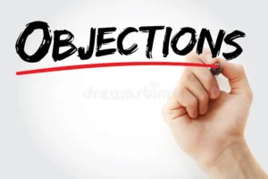 hand writing objections marker business concept background 215502016